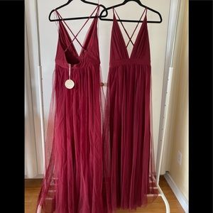 Luxxel red dress with tulle. Prom or special occasion. Available in size S or M